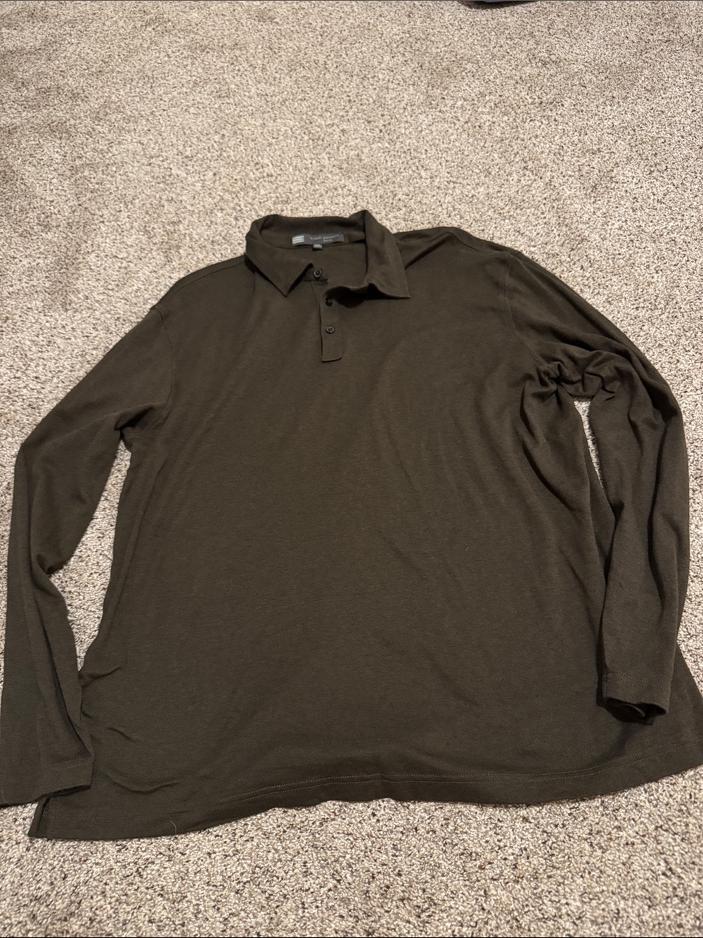 Robert Barakett Men's Long Sleeve Polo in Olive Green size XXL
